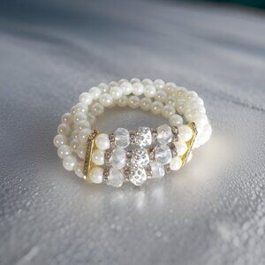Three layers Beaded Stretch Bracelets